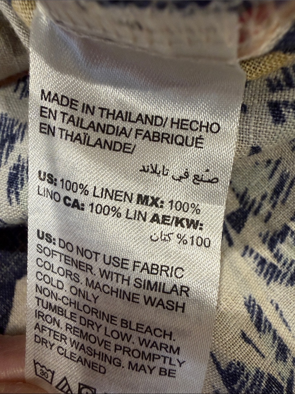 Chico's 100% Linen Tropical Palm Leopard Tunic Blouse Yellow Multi Size 2.5 (14) - Picture 7 of 11